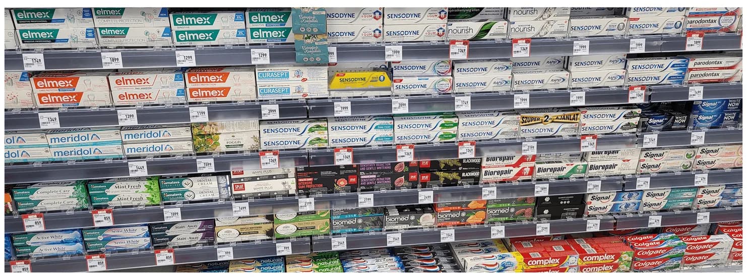 Rossmann fogkrém polc – Von Restorff effektus a kiskereskedelemben